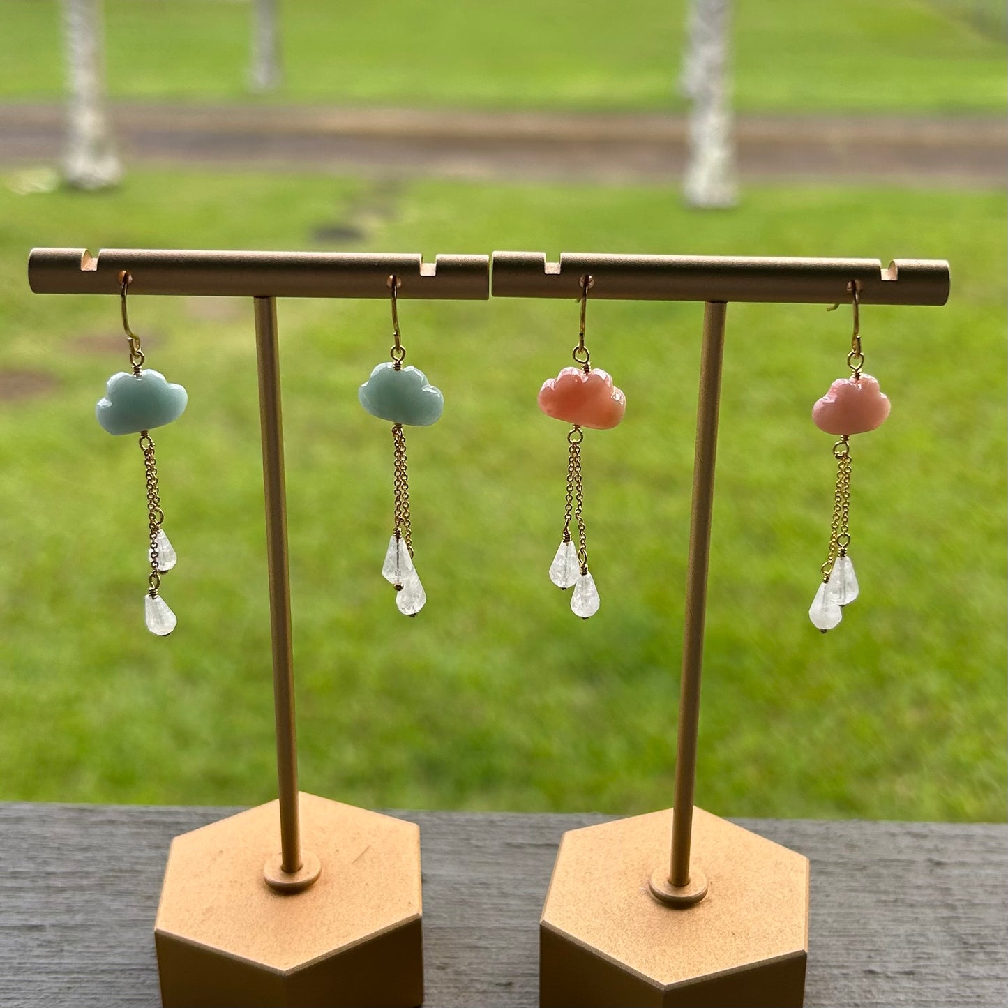 Aquamarine Cloud Earrings