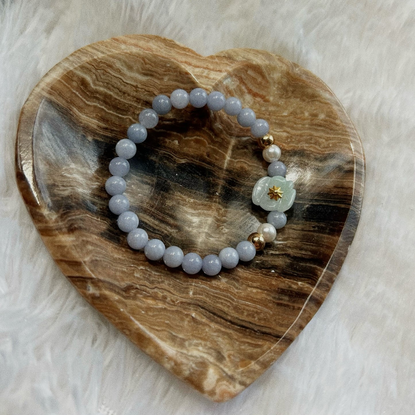 Jade Lotus Angelite Bracelet