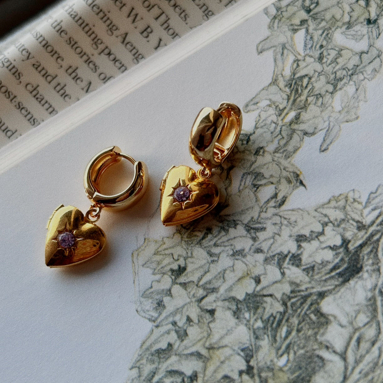 Violet Locket Huggies