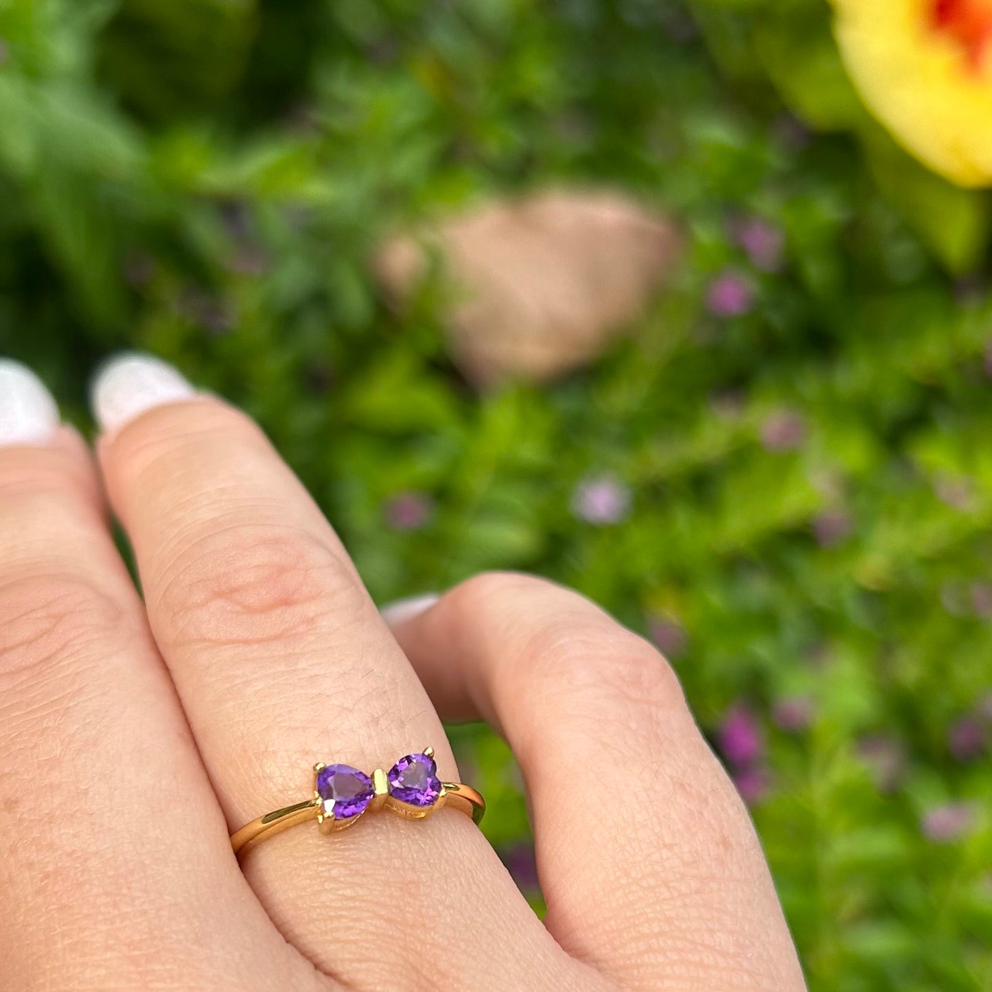Amethyst Bow Ring