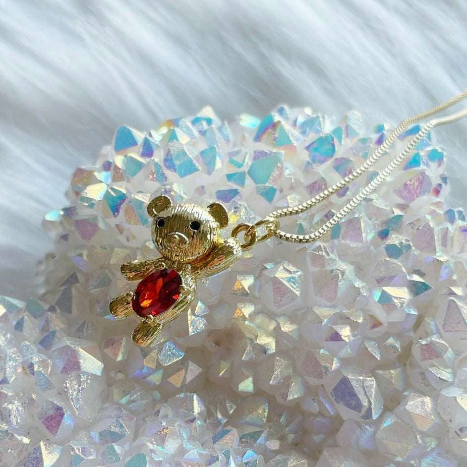 Gabby Garnet Teddy Necklace