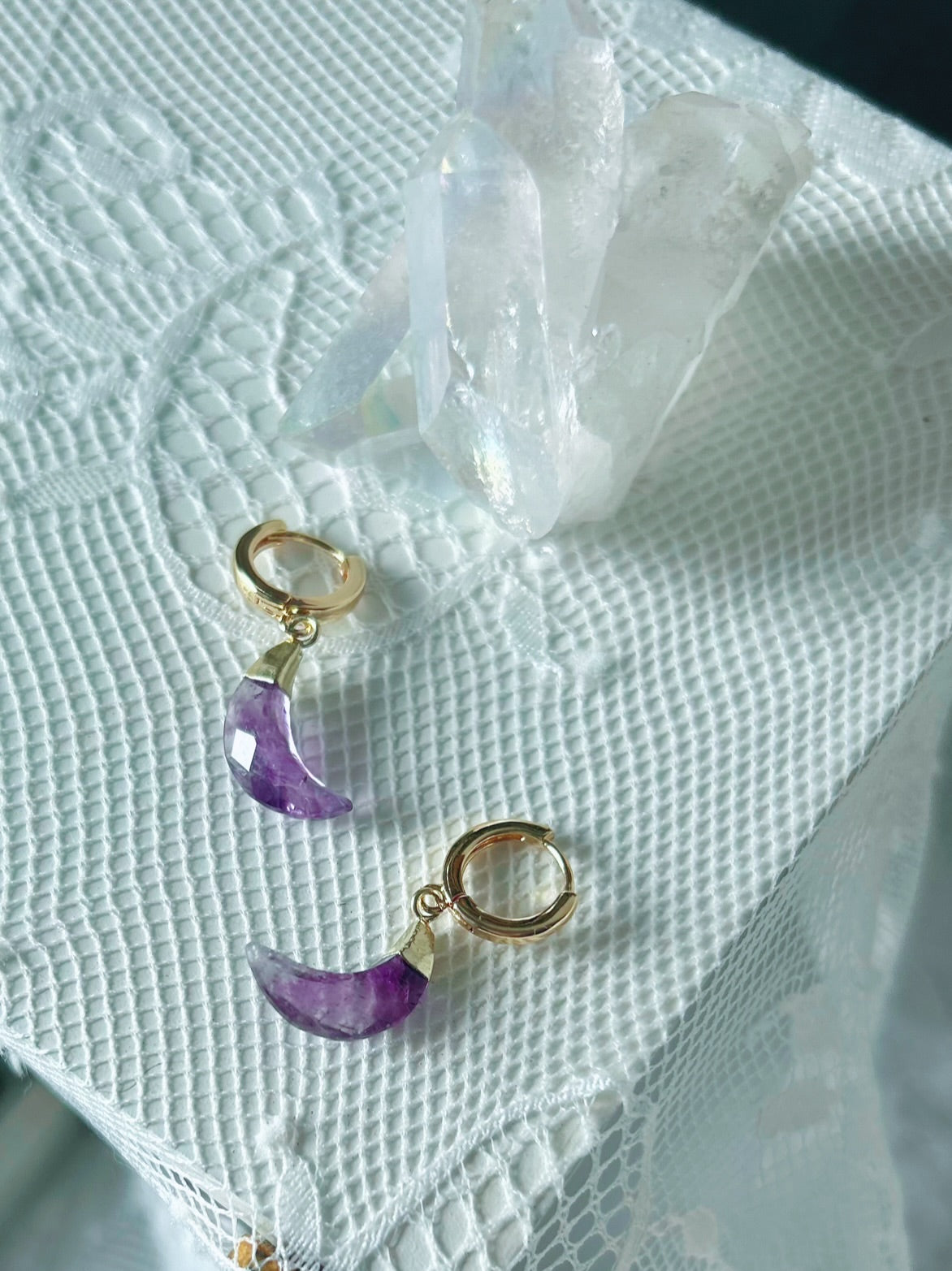 River Amethyst Huggies