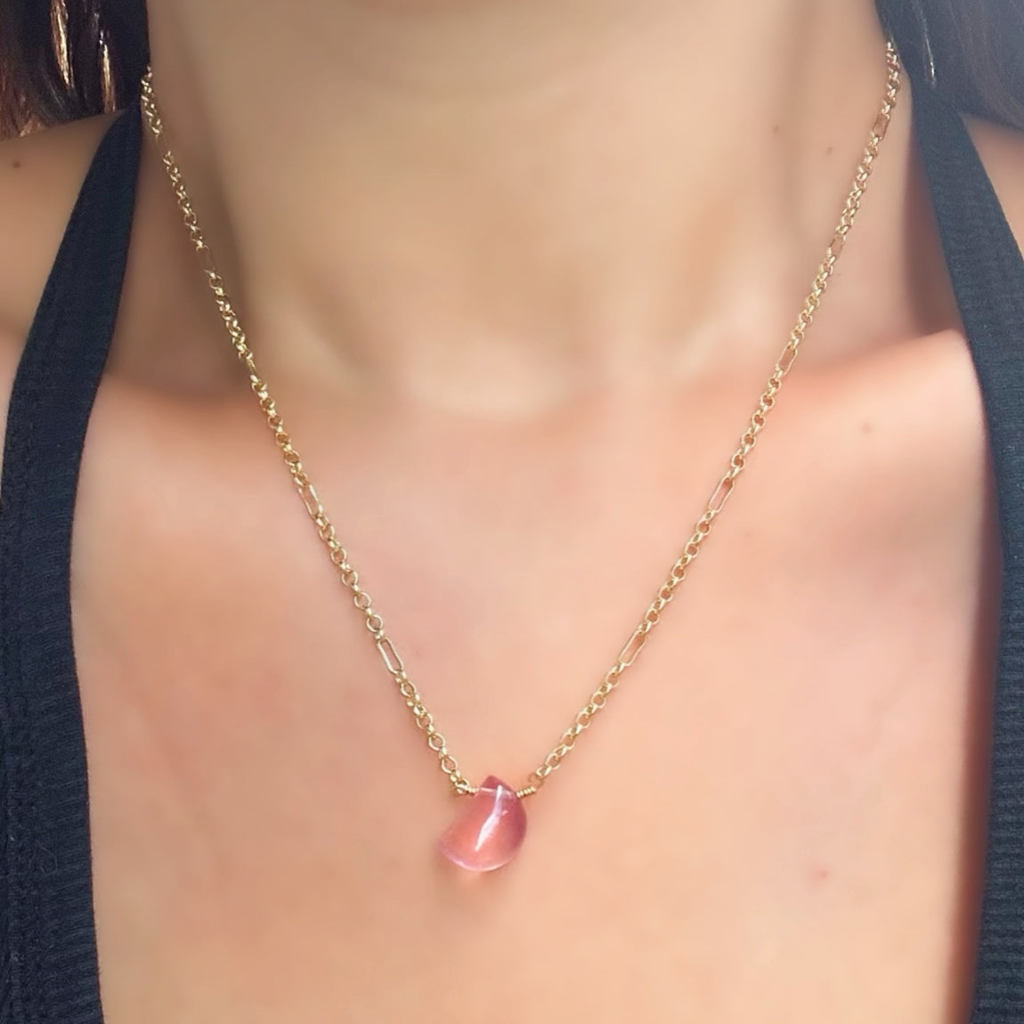 Lola Amethyst Crescent Necklace