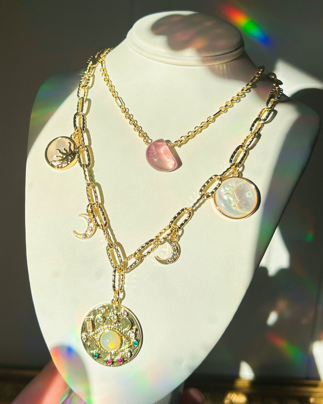 Lola Amethyst Crescent Necklace