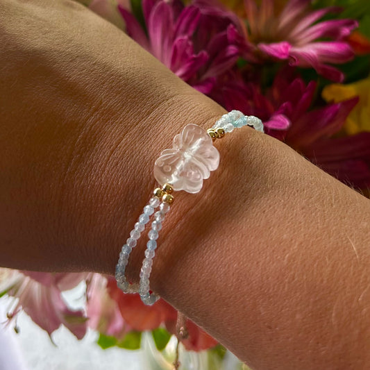 Aquamarine Butterfly Bracelet