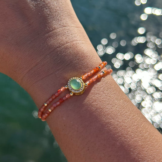Orange Agate Double Bracelet