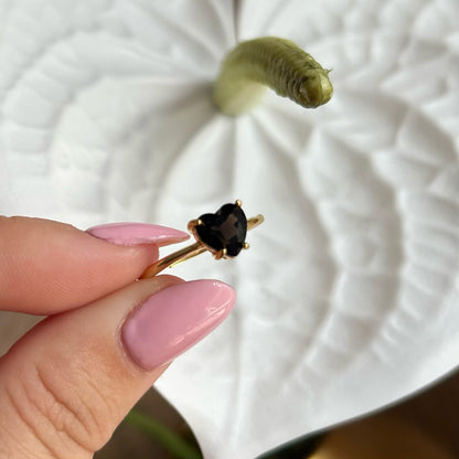 Smokey Quartz Heart Ring