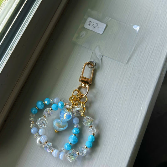Mini Blue Heart Keychain