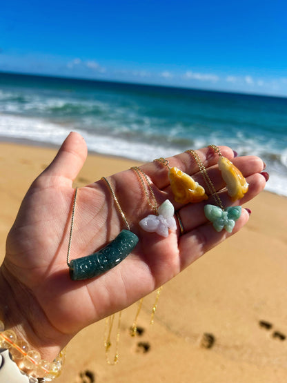 Blue Water Jade Barrel Necklace