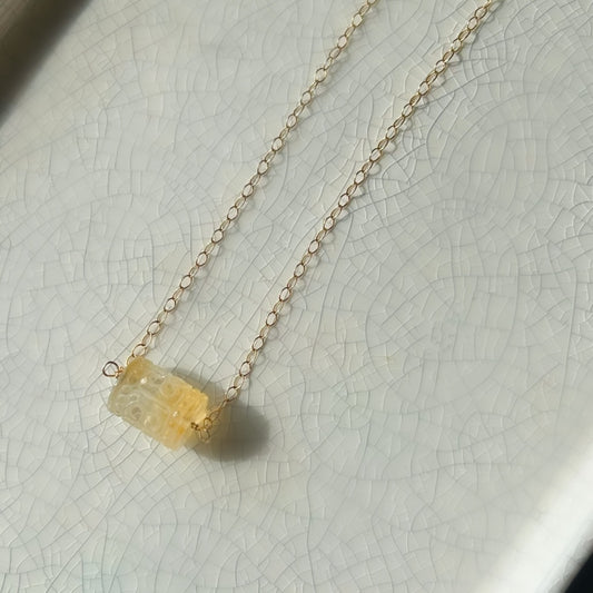 Citrine Barrel Necklace