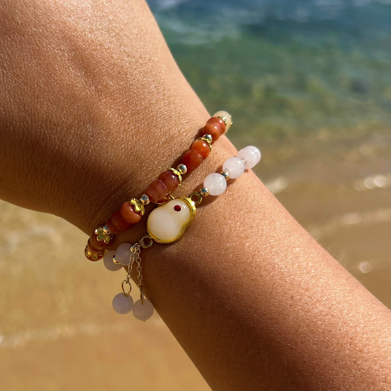 Multi Agate Bunny Wrap Bracelet