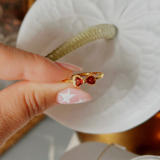 Garnet Bow Ring