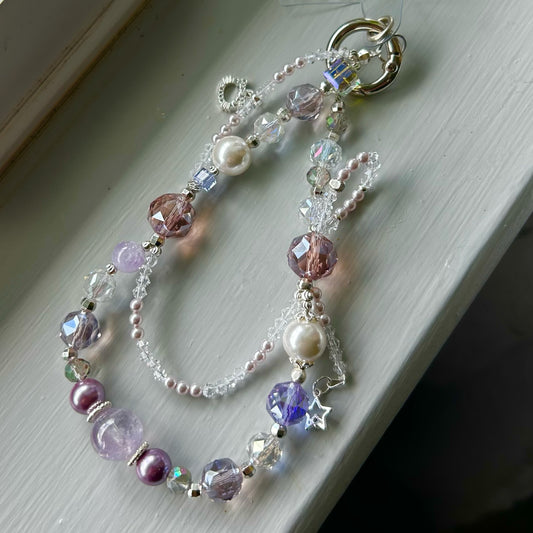 Amethyst Baddie Silver Keychain