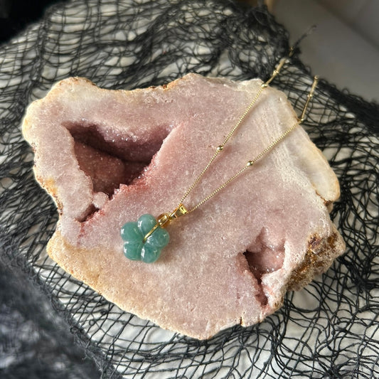 Lucky Jade Flower Necklace