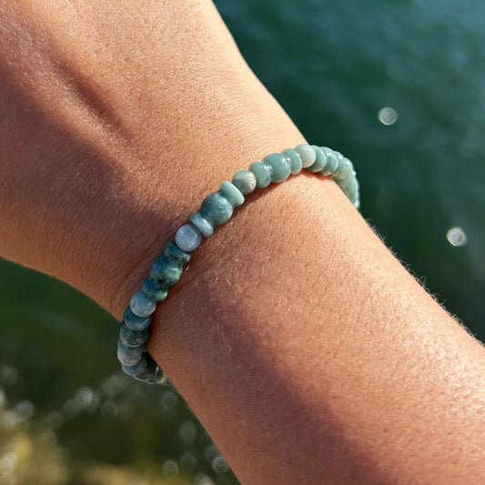 Candy Bead Blue Water Jade Bracelet