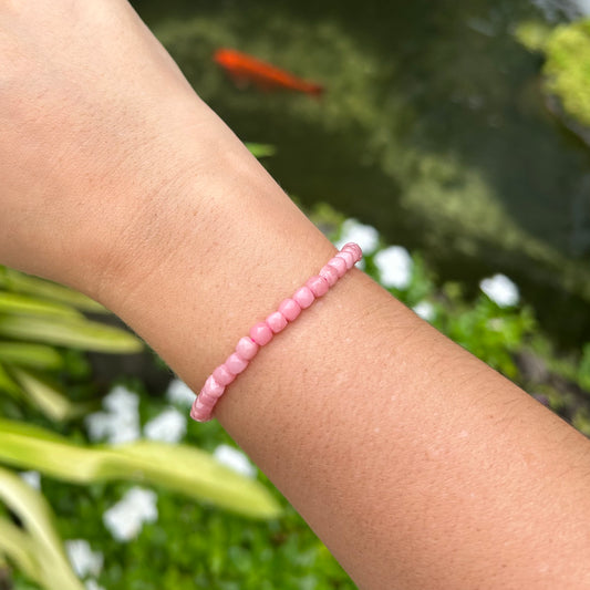 Pink Opal Faceted Stretchy Bracelet
