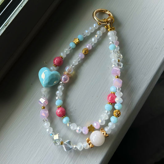 Multi Pastel Heart Keychain