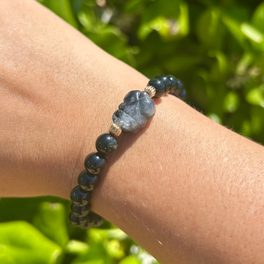 Dark Jade Frog Bracelet