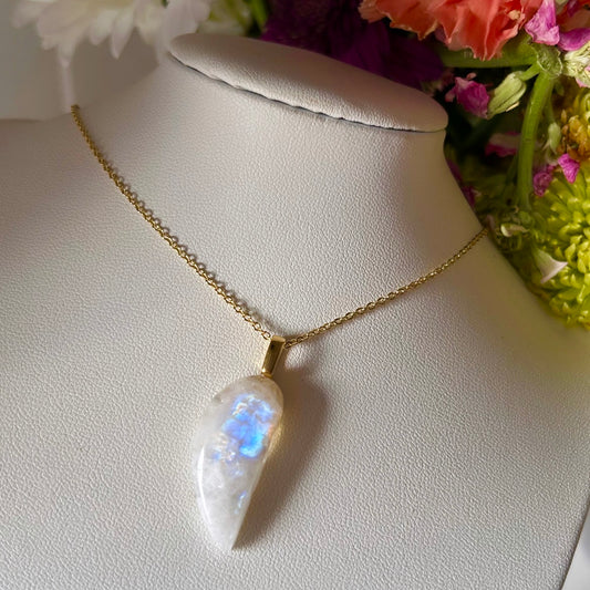 Angel Wing Moonstone Necklace