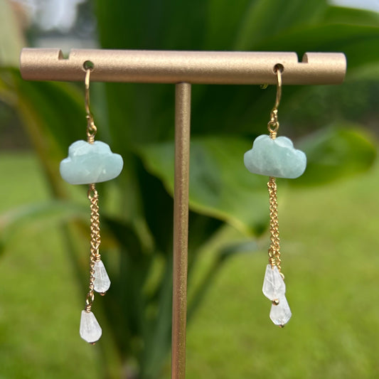 Aquamarine Cloud Earrings