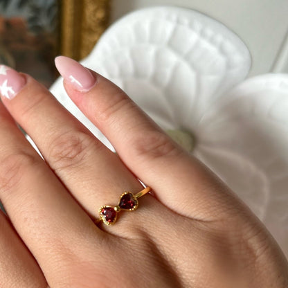 Garnet Bow Ring