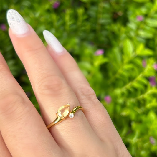 Citrine Bypass Ring