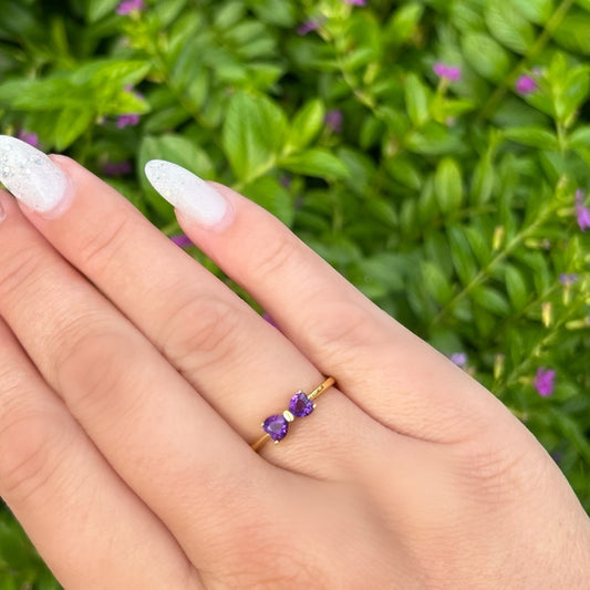 Amethyst Bow Ring